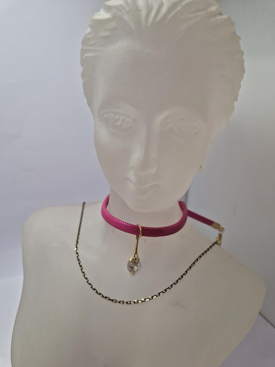 Чокер с подвеской капля Розовый (1834003242) Чокер с подвеской капля Розовый (1834003242)