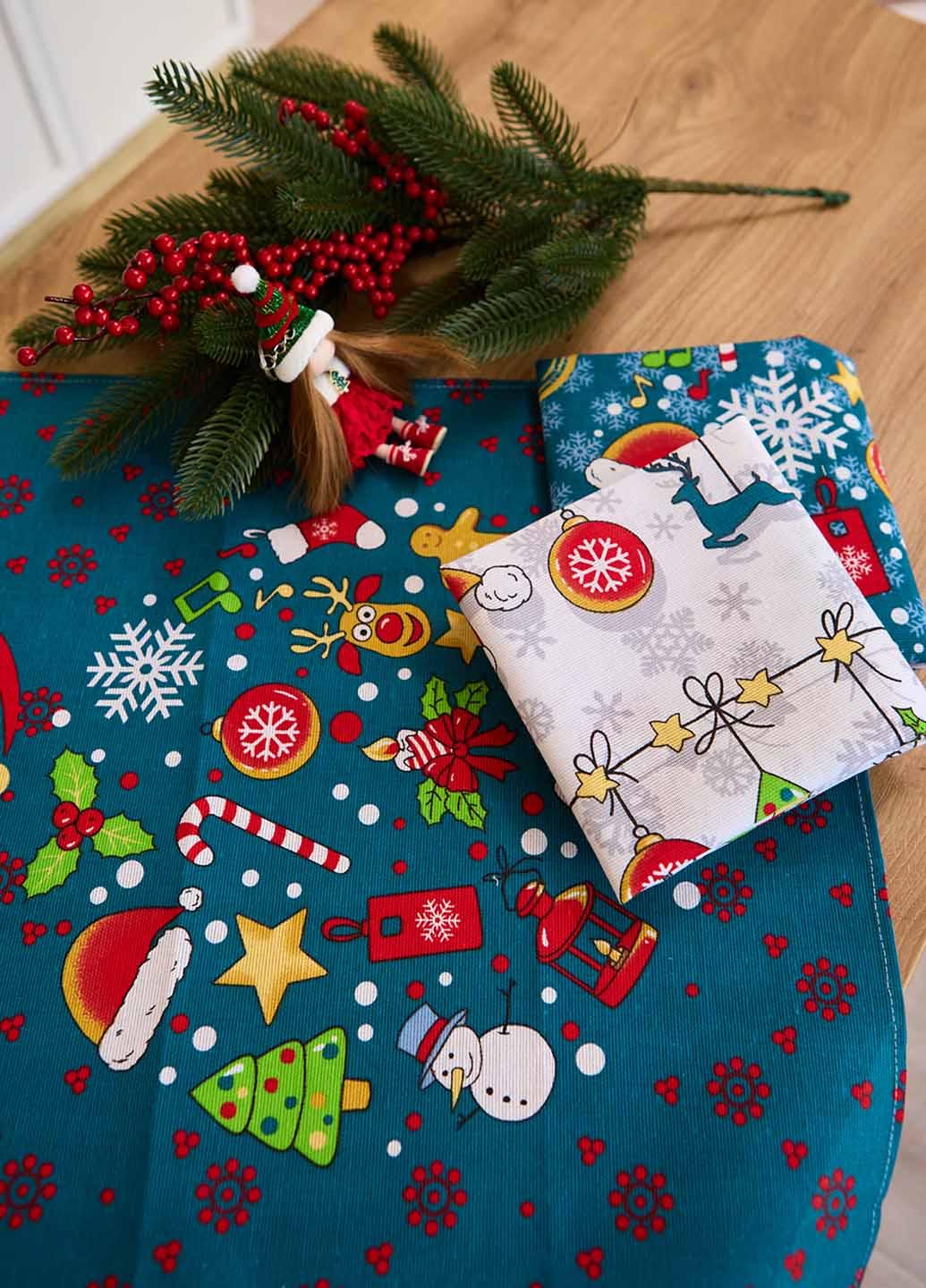 Набор кухонных полотенец новогодний Волшебные истории 60х47 см 3 шт. - фото 3 Набор кухонных полотенец новогодний Волшебные истории 60х47 см 3 шт. - фото 3