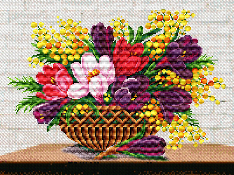 Алмазная мозаика Весенний букетик 40x30 см (DM.205)