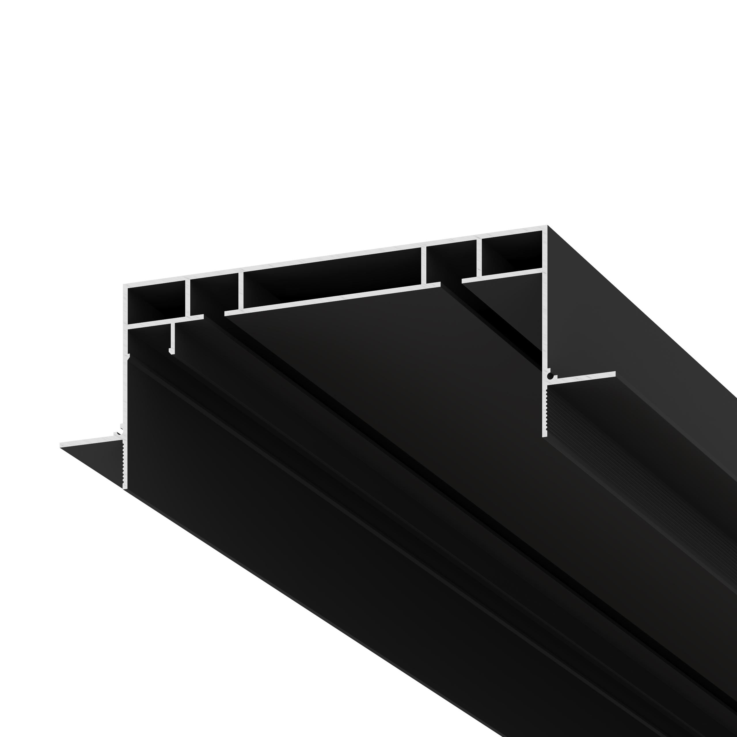 Карниз встроенный для гипсокартона SD 3.0 Lux Profile двухрядный LED Черный