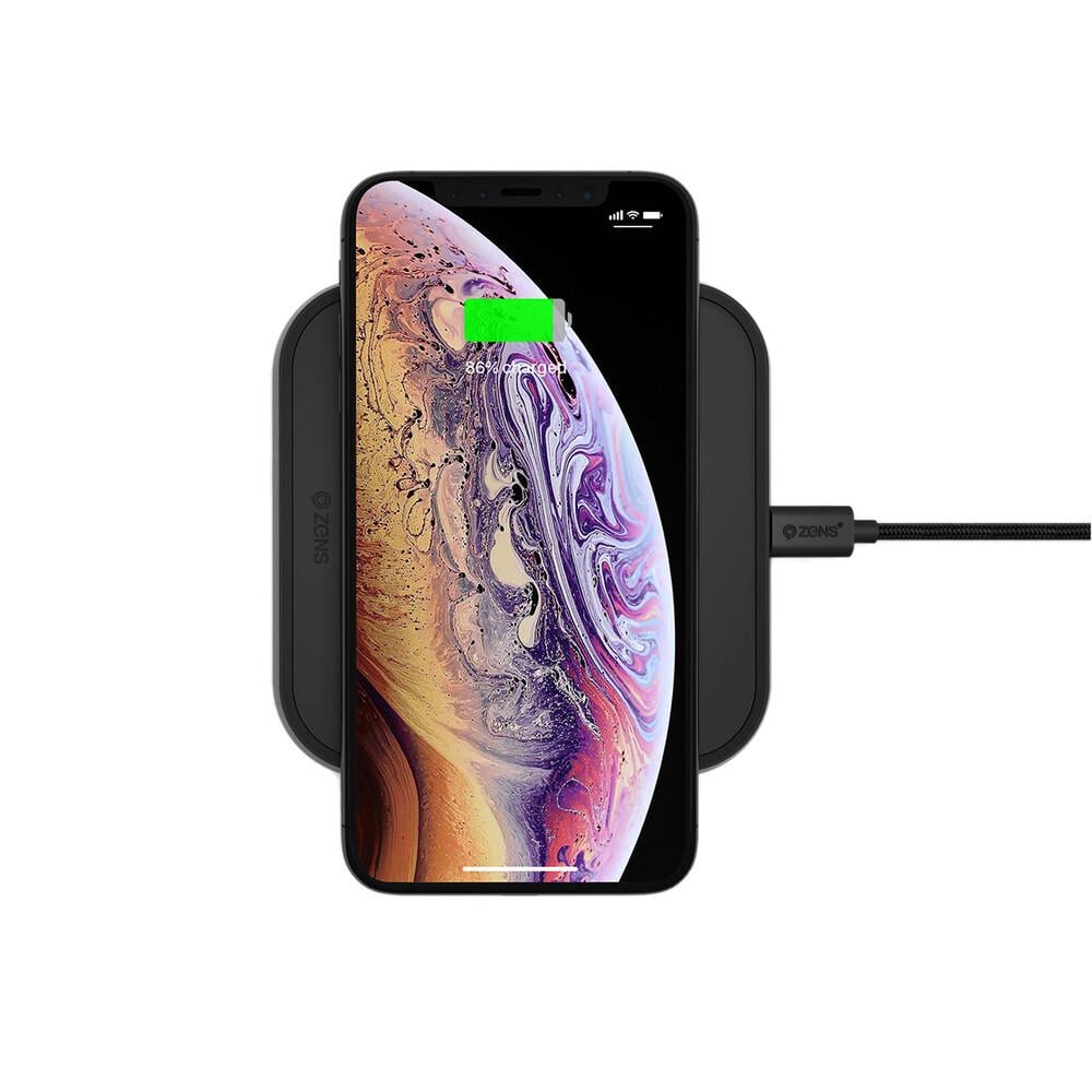 Беспровідна зарядка Zens Single Aluminium Wireless Charger with 18W USB-C PD Wall Charger, Black (ZESC14B/00) - фото 3