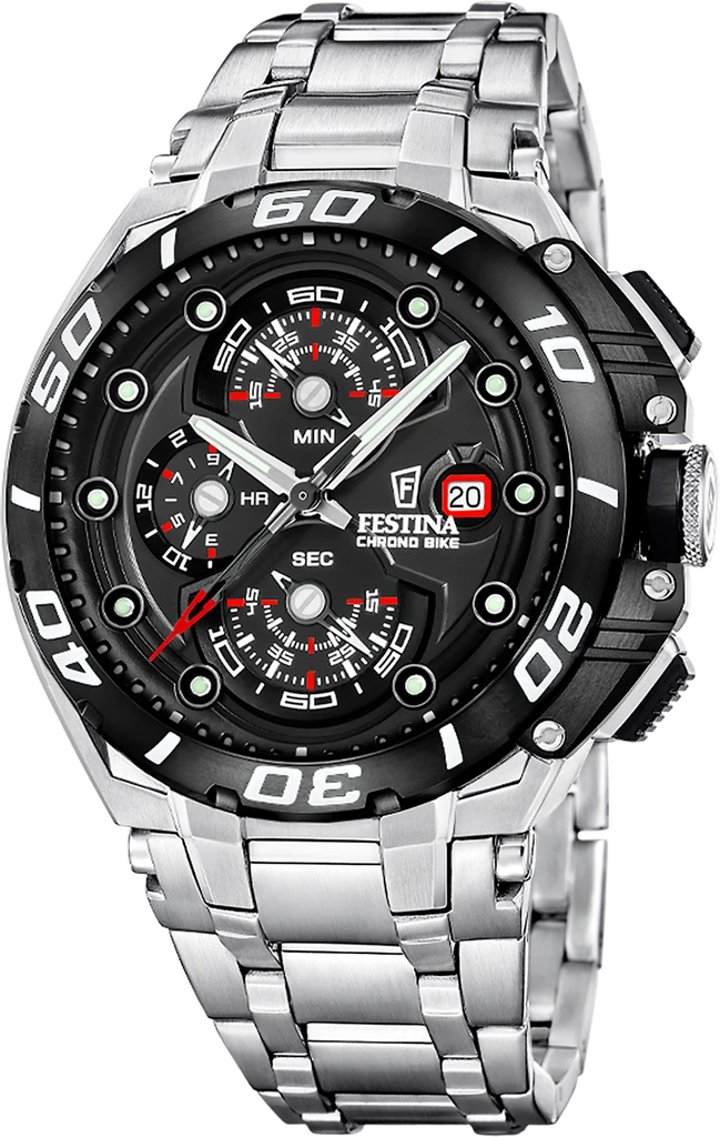 Наручные часы мужские Festina F20754/6 Chrono Bike со стальным корпусом WR 200 м и черным циферблатом Наручные часы мужские Festina F20754/6 Chrono Bike со стальным корпусом WR 200 м и черным циферблатом