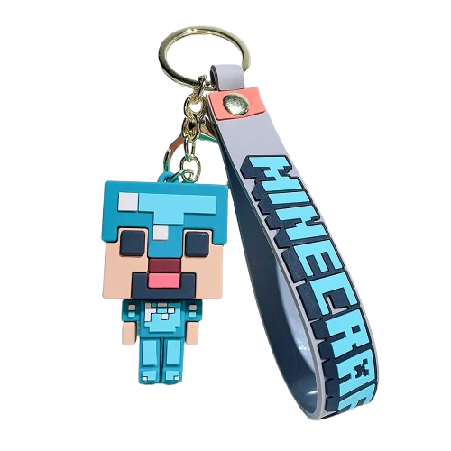 Брелок на ключи/рюкзак/сумку Minecraft крип Стив Бирюзовый (1840)
