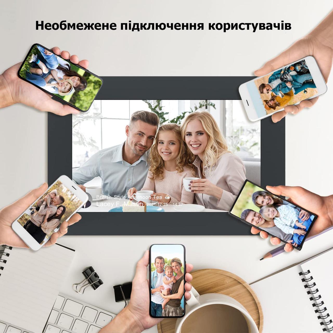 Фоторамка цифрова WiFi Photo Frame Frameo 10" із сенсорним дисплеєм 16 GB (11572484) - фото 5