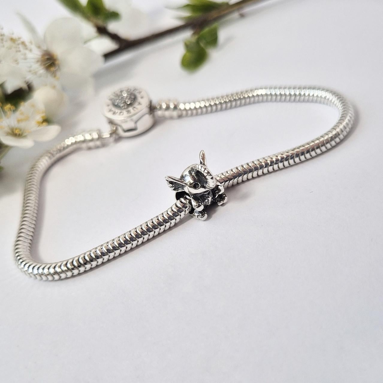 Шарм Бусина Слоник серебро 925 пробы черненое 1,80 г (926ч)