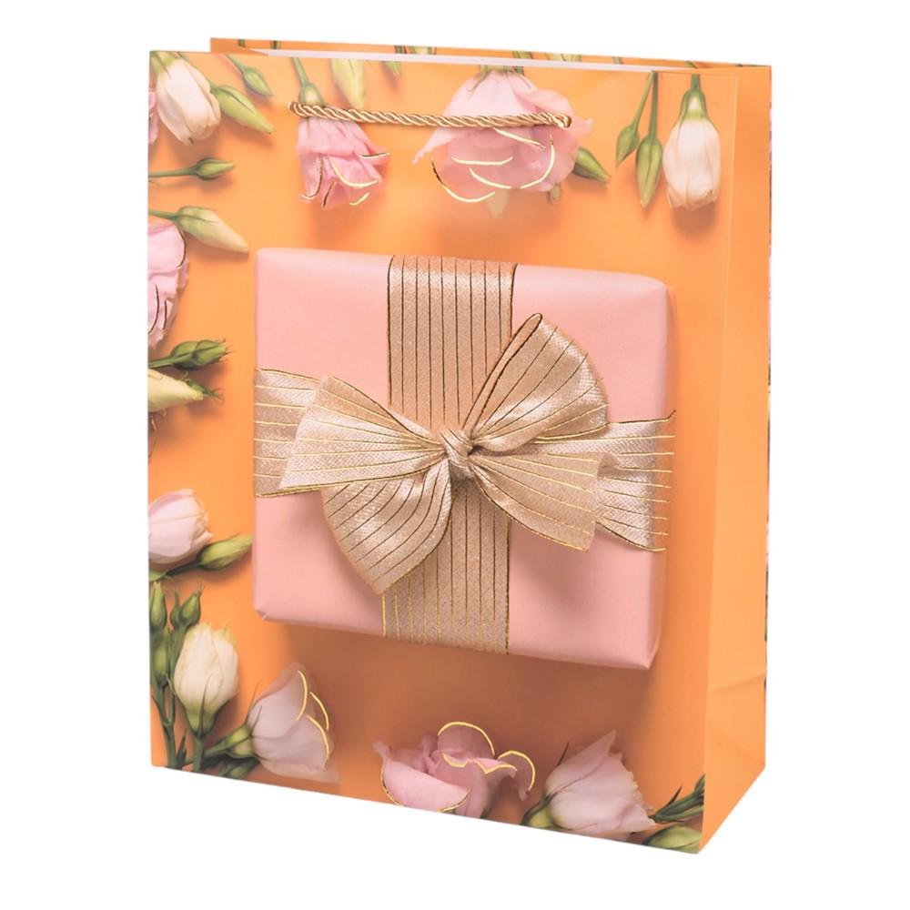 Подарочный пакет Mood R34666-M 26х32х10 см Оранжевый (33088398)
