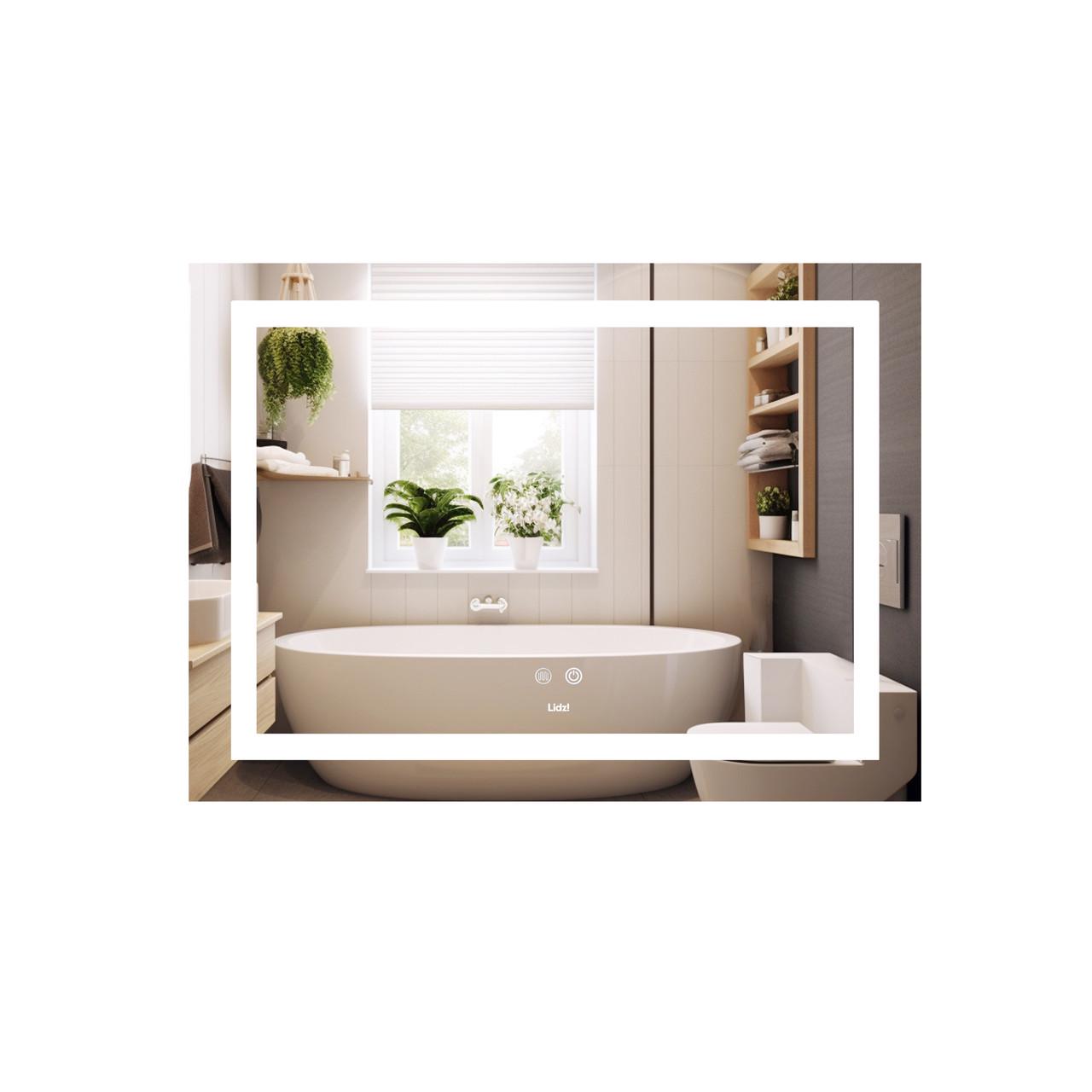 Зеркало Lidz Kubis KU1 с LED-подсветкой Touch/с антизапотеванием/с димером 700х500 мм (LD78LF90448485)