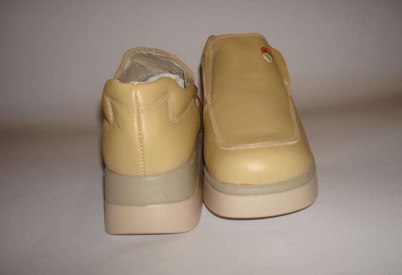 Мокасини жіночі шкіряні Linea р. 37 23,5 см Жовтий (2333743965) - фото 5