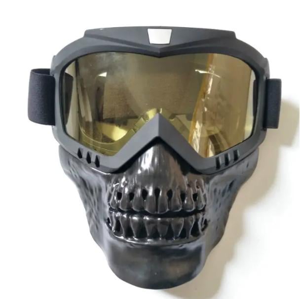Маска для зимових видів спорту у формі черепа Жовтий лінза (МГ-1019-55)