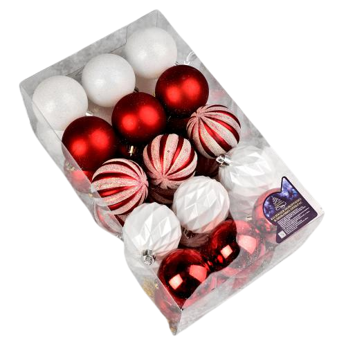 Шарики новогодние елочные Stenson 9561 пластиковые 6 см 30 шт. (13103102)