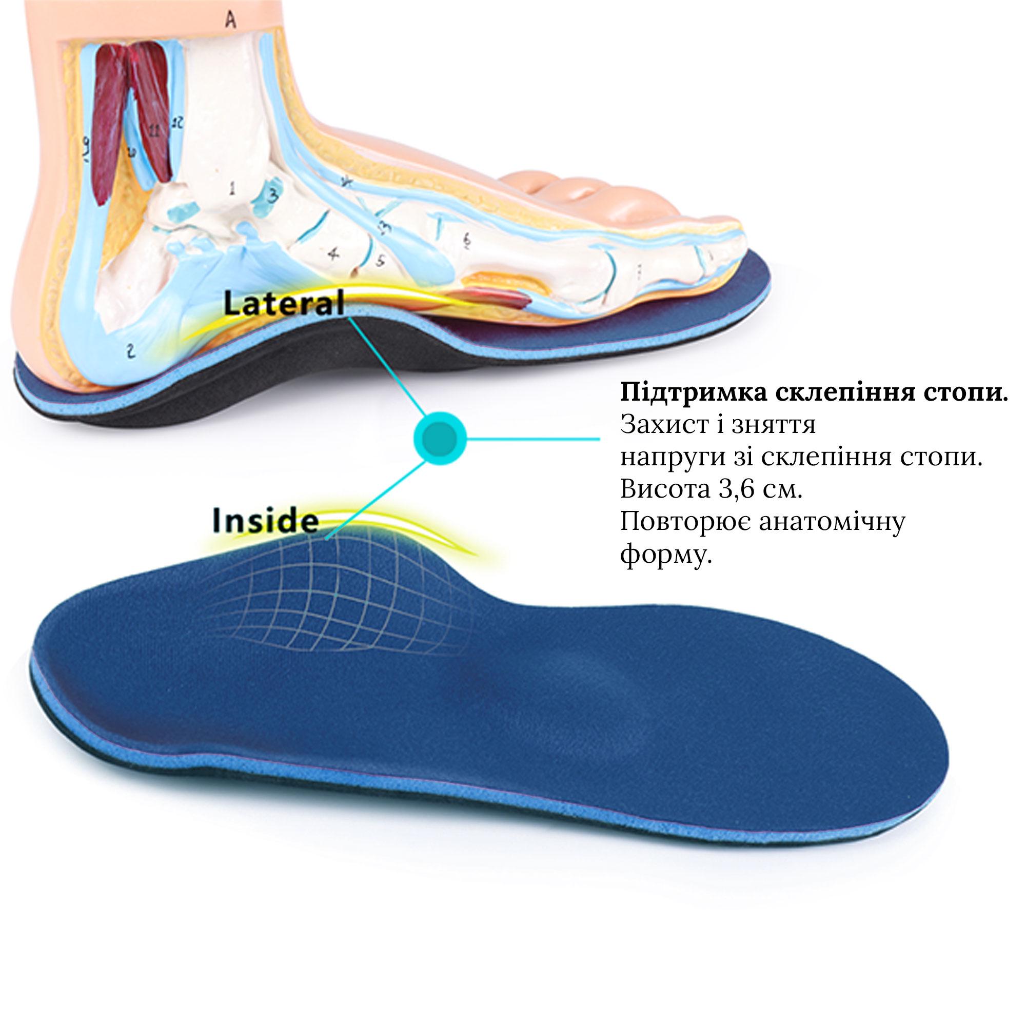 Устілки для повсякденного взуття р. 45 універсальні 30 см Синій (S-48 №17) - фото 5