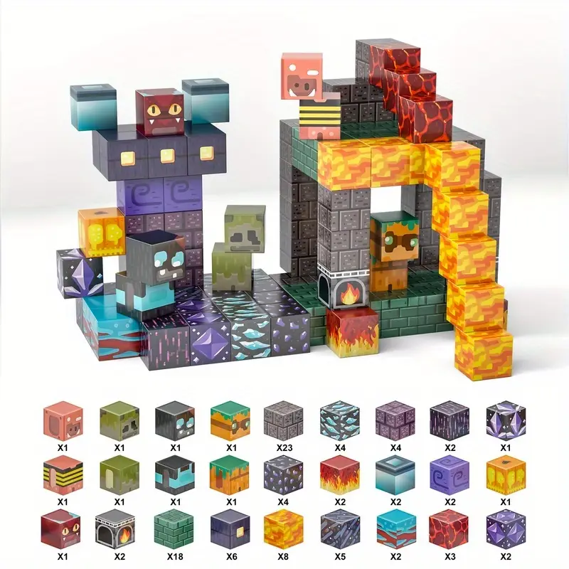 Конструктор магнітний Minecraft Підземелля та лава на магнітах 100 шт. (2740014792) - фото 4 Конструктор магнітний Minecraft Підземелля та лава на магнітах 100 шт. (2740014792) - фото 4