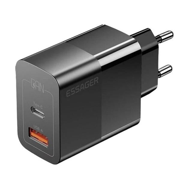 Зарядное устройство сетевое Essager 33W GaN III PD USB-C/USB-A (25397290) Зарядное устройство сетевое Essager 33W GaN III PD USB-C/USB-A (25397290)