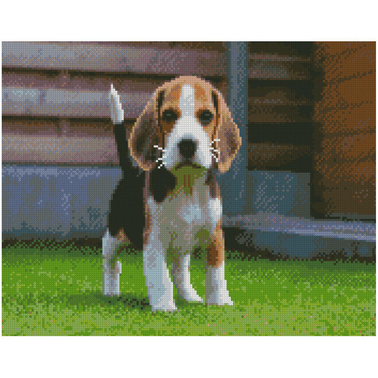 Алмазная мозаика Strateg Маленький Бигль 40х50 см (Str-FA0011)