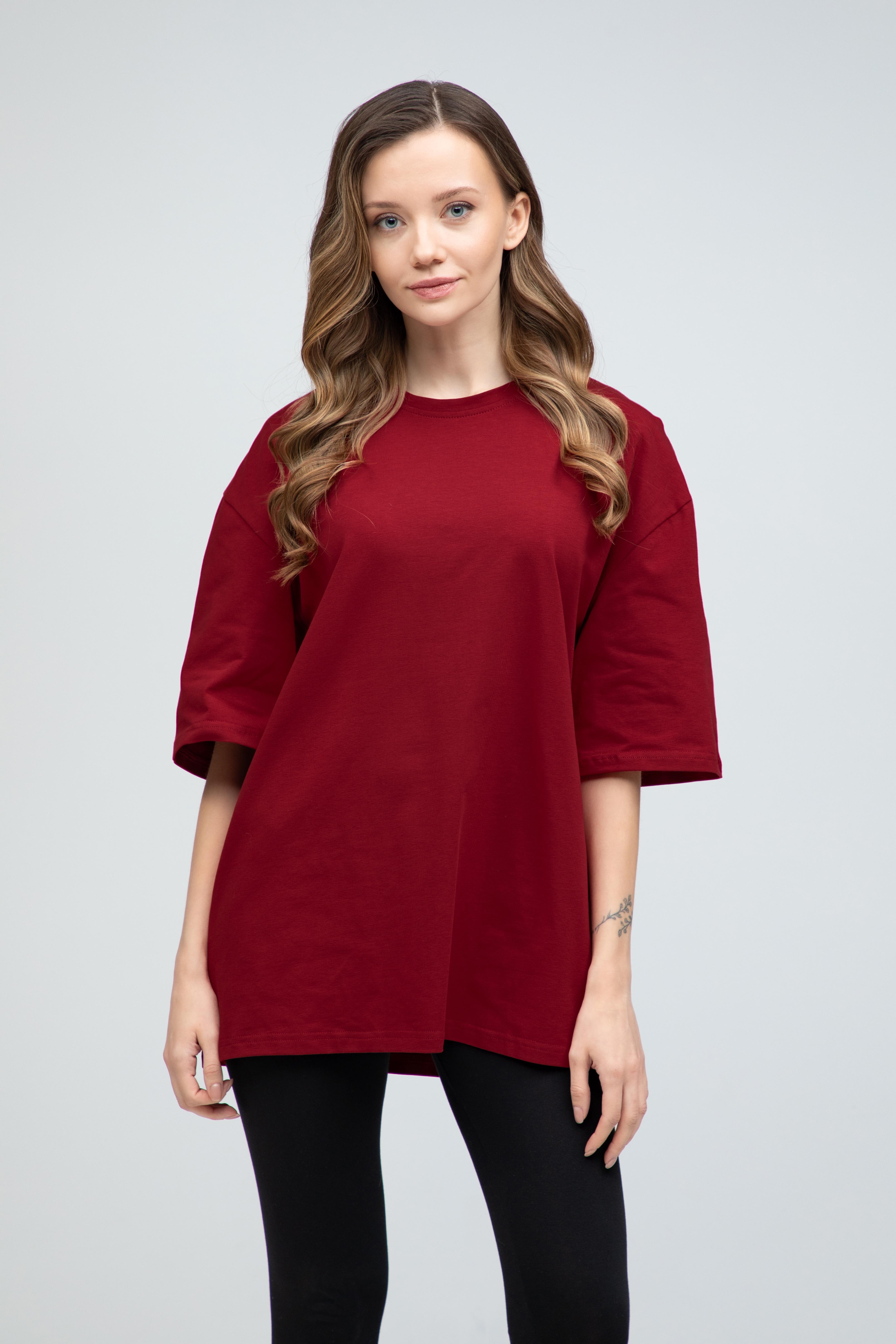 Футболка женская Ray oversize XXL/3XL Бордовый (U0104W-Burgundy)