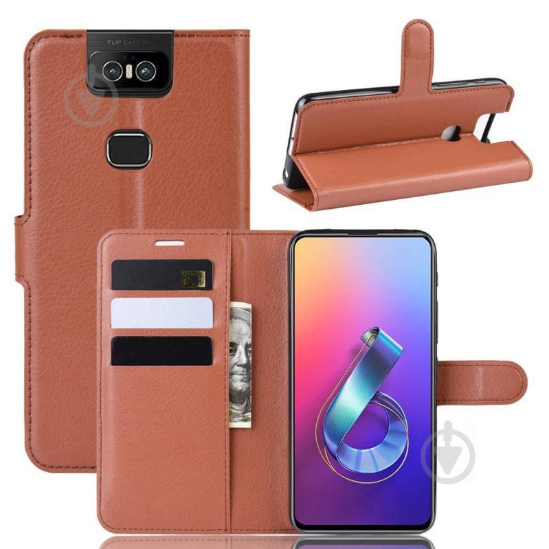 Чохол-книжка Litchie Wallet для Asus Zenfone 6 ZS630KL Brown (hub_vrWb52860) - фото 2