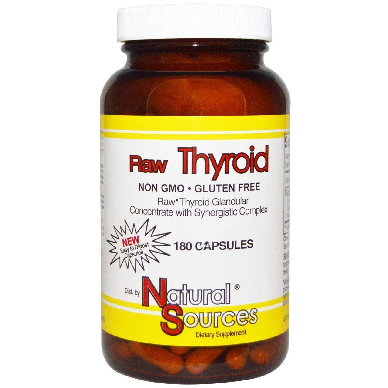 Средство для щитовидной железы Natural Sources Raw Thyroid 180 капсул