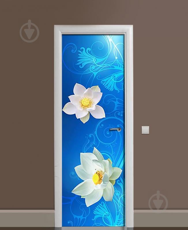 Наклейка на двері Zatarga «Лотос на плаву» 650х2000 мм вінілова 3Д наклейка декор самоклеюча Наклейка на двері Zatarga «Лотос на плаву» 650х2000 мм вінілова 3Д наклейка декор самоклеюча