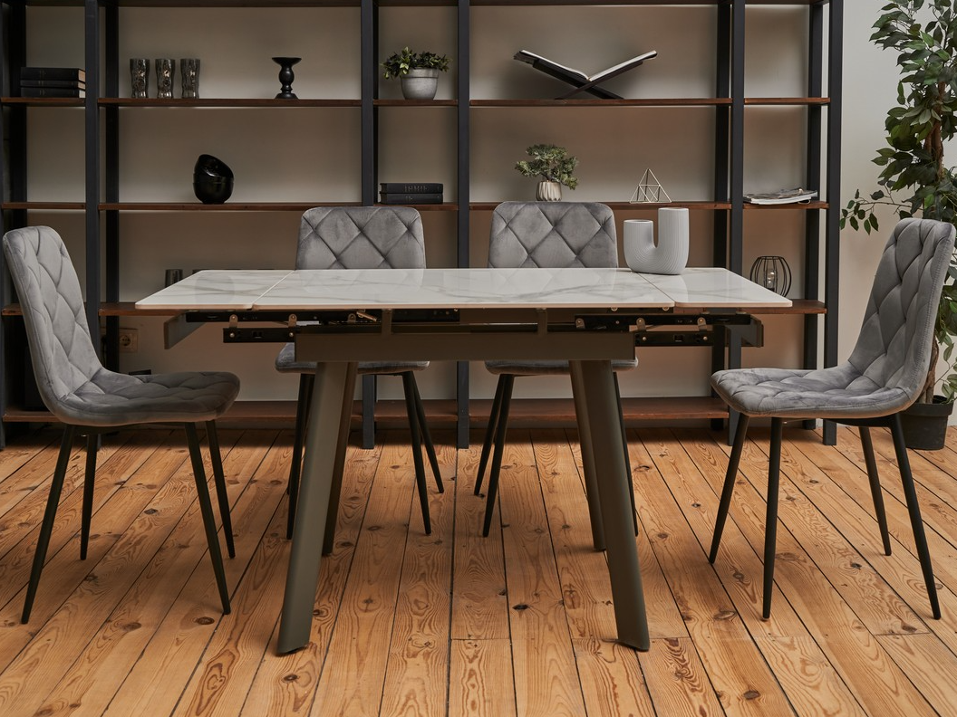 Стіл обідній розсувний Ветро 900-1400x750x750 мм Каса вайт/Сірий (TМ-80) - фото 7 Стіл обідній розсувний Ветро 900-1400x750x750 мм Каса вайт/Сірий (TМ-80) - фото 7