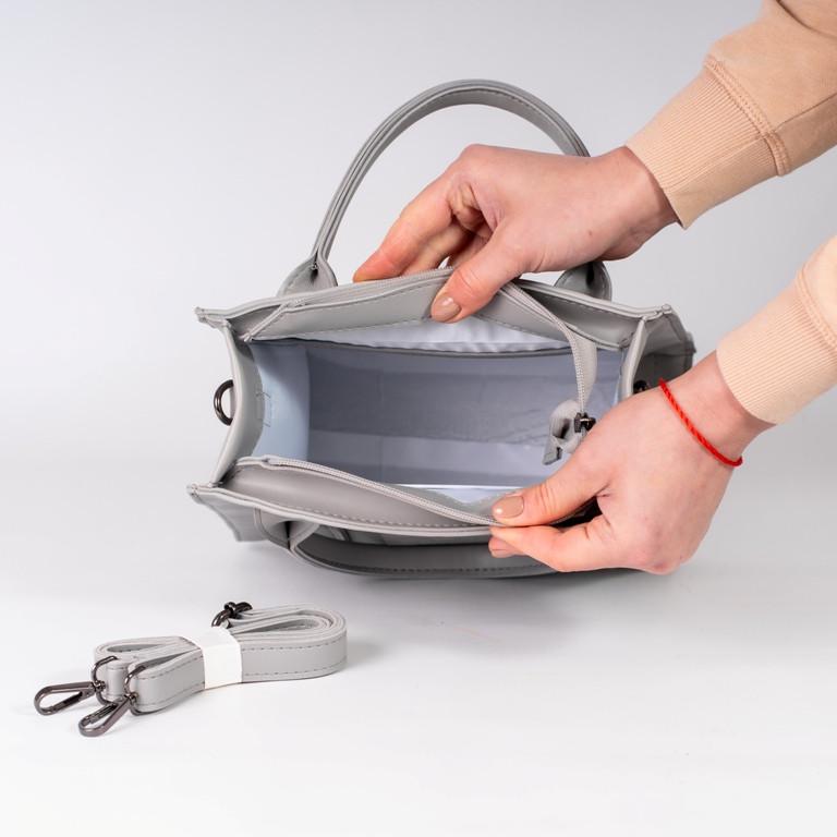 Сумка жіноча маленька класична XENIA № 05-24 Сірий - фото 4 Сумка жіноча маленька класична XENIA № 05-24 Сірий - фото 4