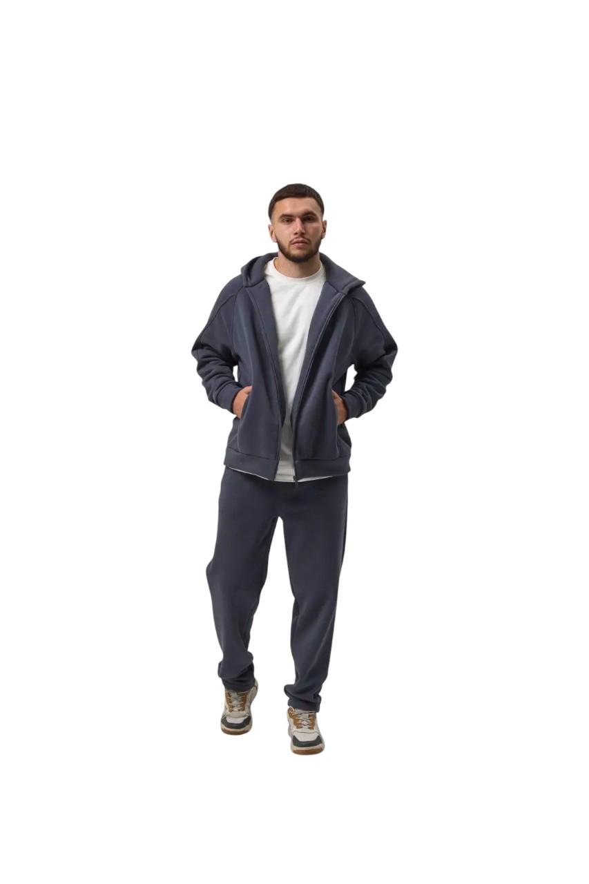 Спортивний костюм чоловічий OBR на флісі кофта на замку та штани M Графіт (OBR-5089G-M) Спортивний костюм чоловічий OBR на флісі кофта на замку та штани M Графіт (OBR-5089G-M)