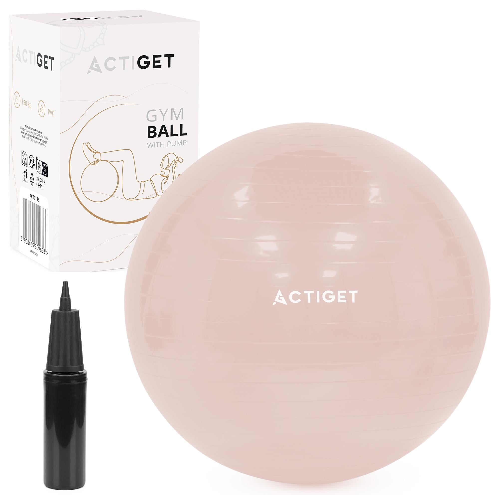 Мяч для фитнеса Actiget ACT0143 65 см с насосом Light Pink (5876)