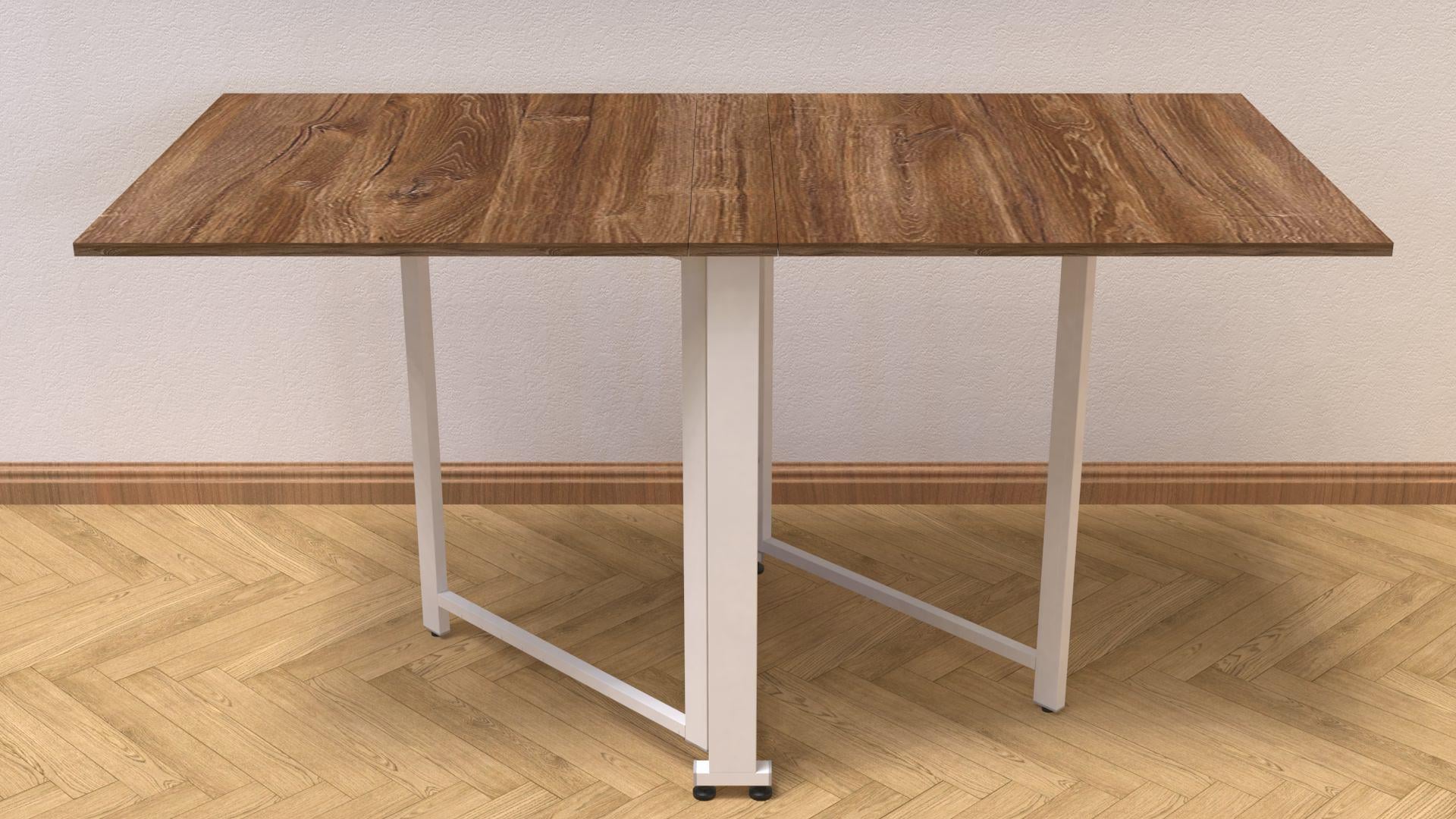 Стол-книжка трансформер Орион 2 Ferrum-decor 750x1520x730 см металл Белый/ДСП Дуб Таверна (ORI213)