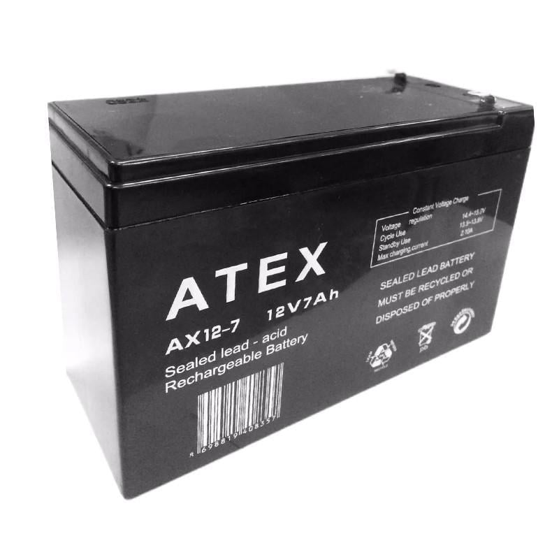 Аккумулятор ATEX AX для установки в бесперебойные блоки/пульты охранной сигнализации 12 V 7 Ah (23251937)