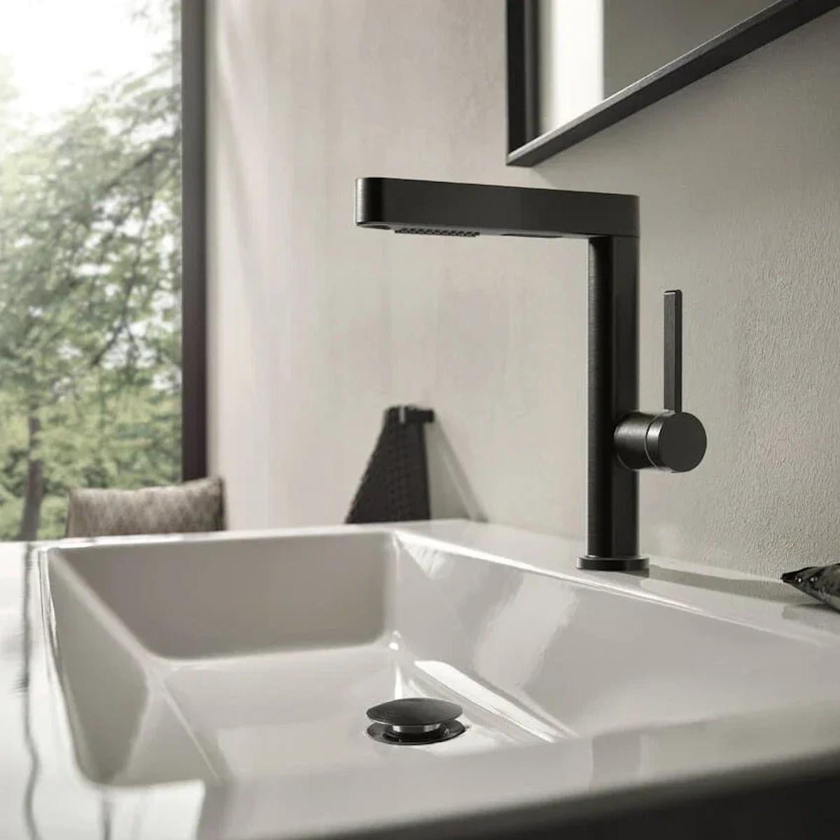 Смеситель для раковины Hansgrohe Finoris однорычажный Черный матовый (76063340)