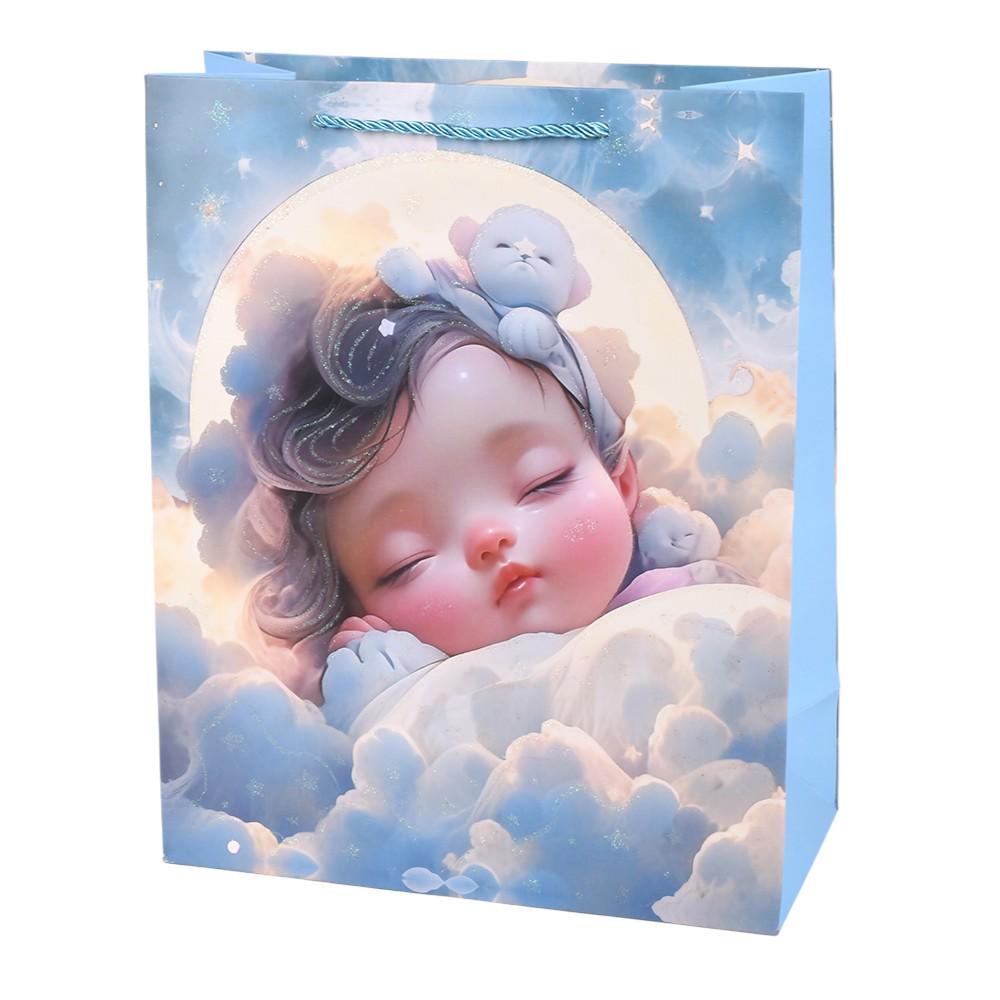 Подарочный пакет с ручками Angel 3D R96952-M Голубой (29596419)
