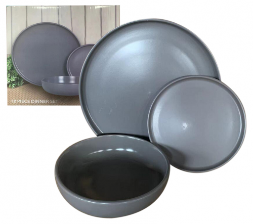 Набір обідній SNT Matte тарілка 25 см/тарілка 20 см/миска 820 мл 12 пр. (427-00)