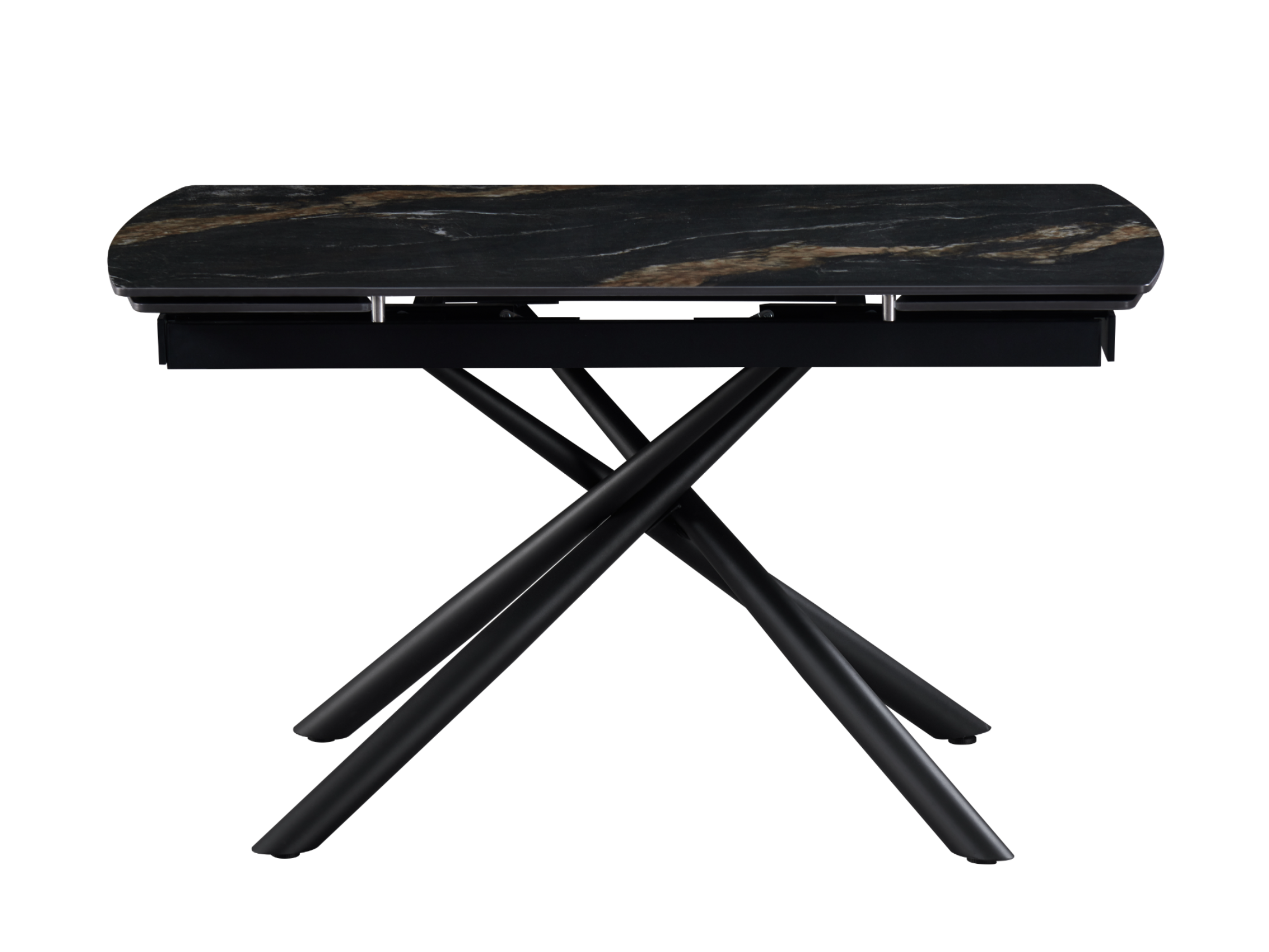 Стіл обідній розсувний Vetro Mebel Піно 1400- 2000x900x760 мм П’єр блек/Чорний (TМL-1200-1) - фото 2 Стіл обідній розсувний Vetro Mebel Піно 1400- 2000x900x760 мм П’єр блек/Чорний (TМL-1200-1) - фото 2