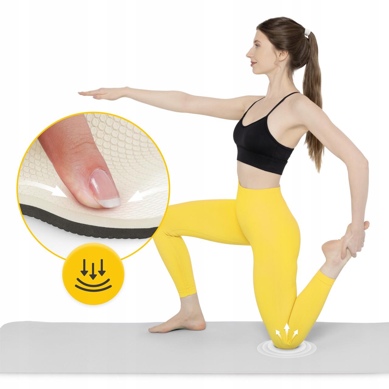 Коврик спортивный 4fizjo TPE для йоги и фитнеса 180x60x0,6 см Grey/Black (P-5907739317100) - фото 3