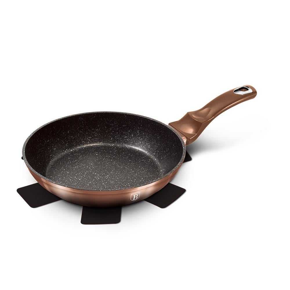 Сковорода Berlinger Haus 3-шарове мармурове покриття індукція 20х4,1 см Rose Gold Noir Metallic