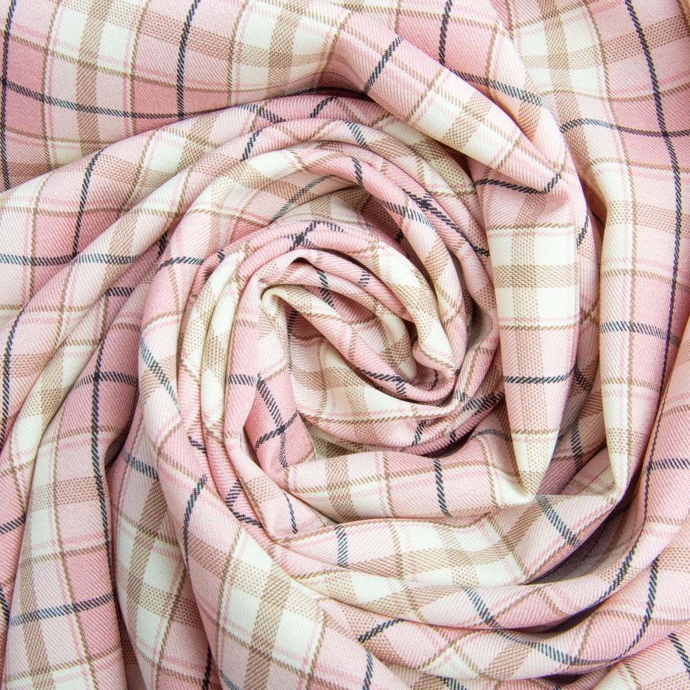 Ткань платяная Клеточка 150 г/м2 150 см Пудровый (26288)