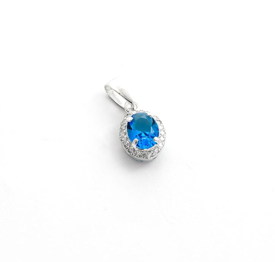 Подвеска серебряная с камнем Maxi Silver 7966/1 Голубой (88774)