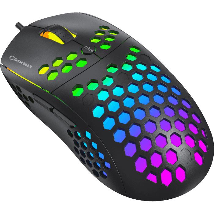 Мышь компьютерная игровая GameMax MG8 Black проводная USB RGB 6400 dpi кабель 1.8 м для ПК и ноутбука (MG8)