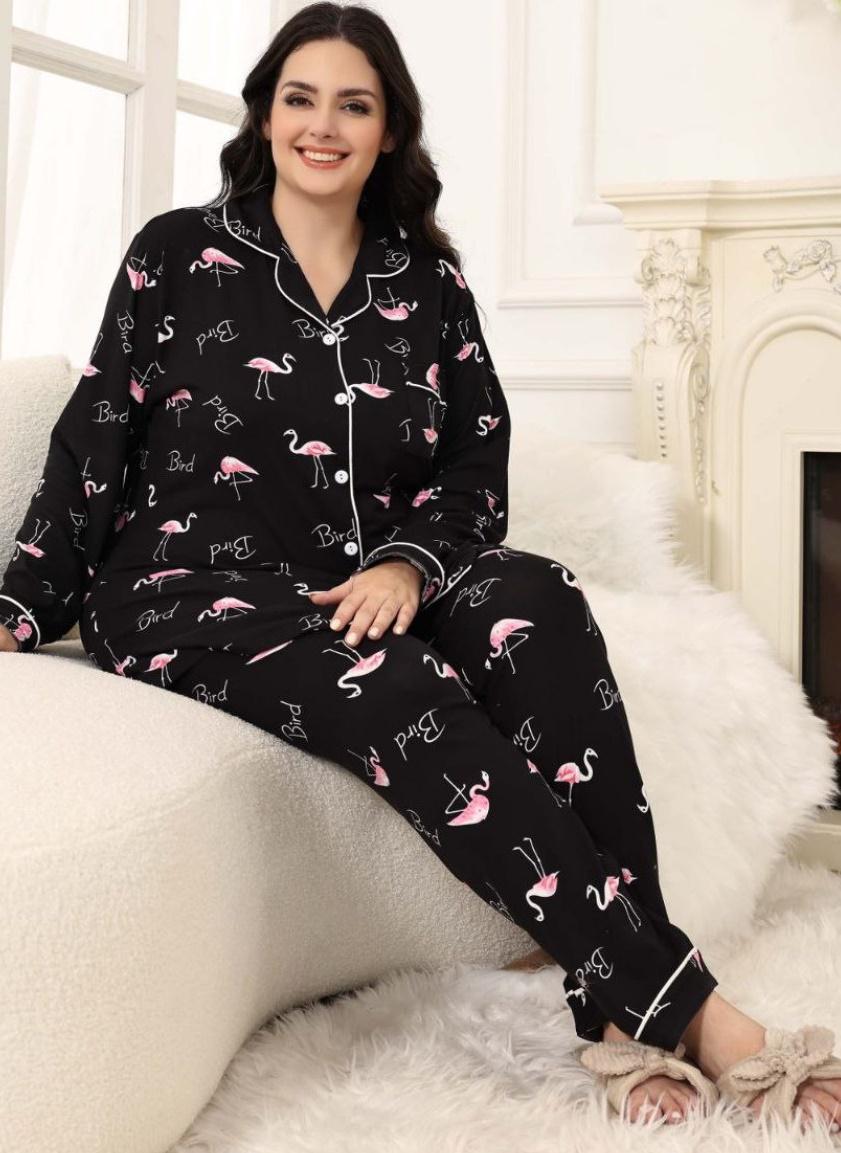 Пижама женская Saimeiqi 4055k комплект на пуговицах супер батал 7XL Черный (4055) Пижама женская Saimeiqi 4055k комплект на пуговицах супер батал 7XL Черный (4055)