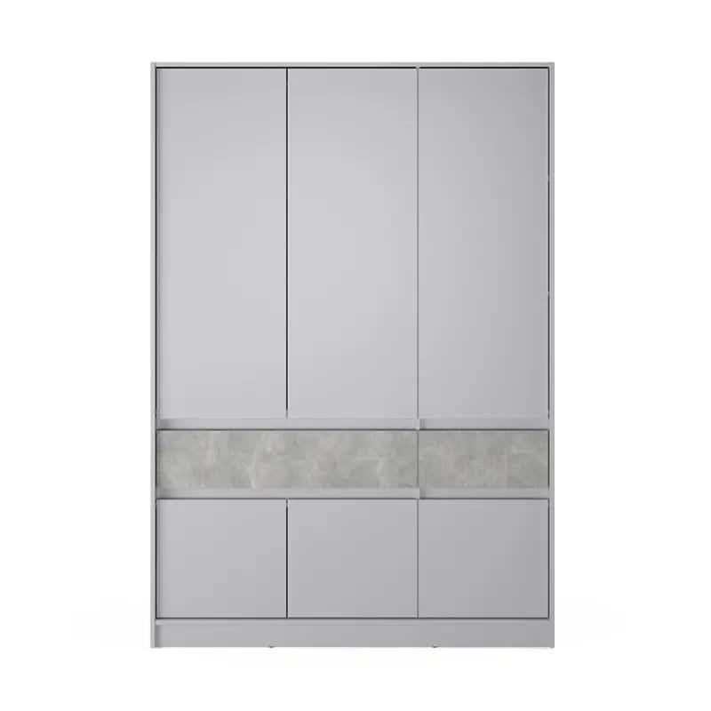 Шкаф распашный для одежды с выдвижными ящиками Эверест Стайл-1400 140х53х203 см Кашемир/Бетон (DTM-071164)