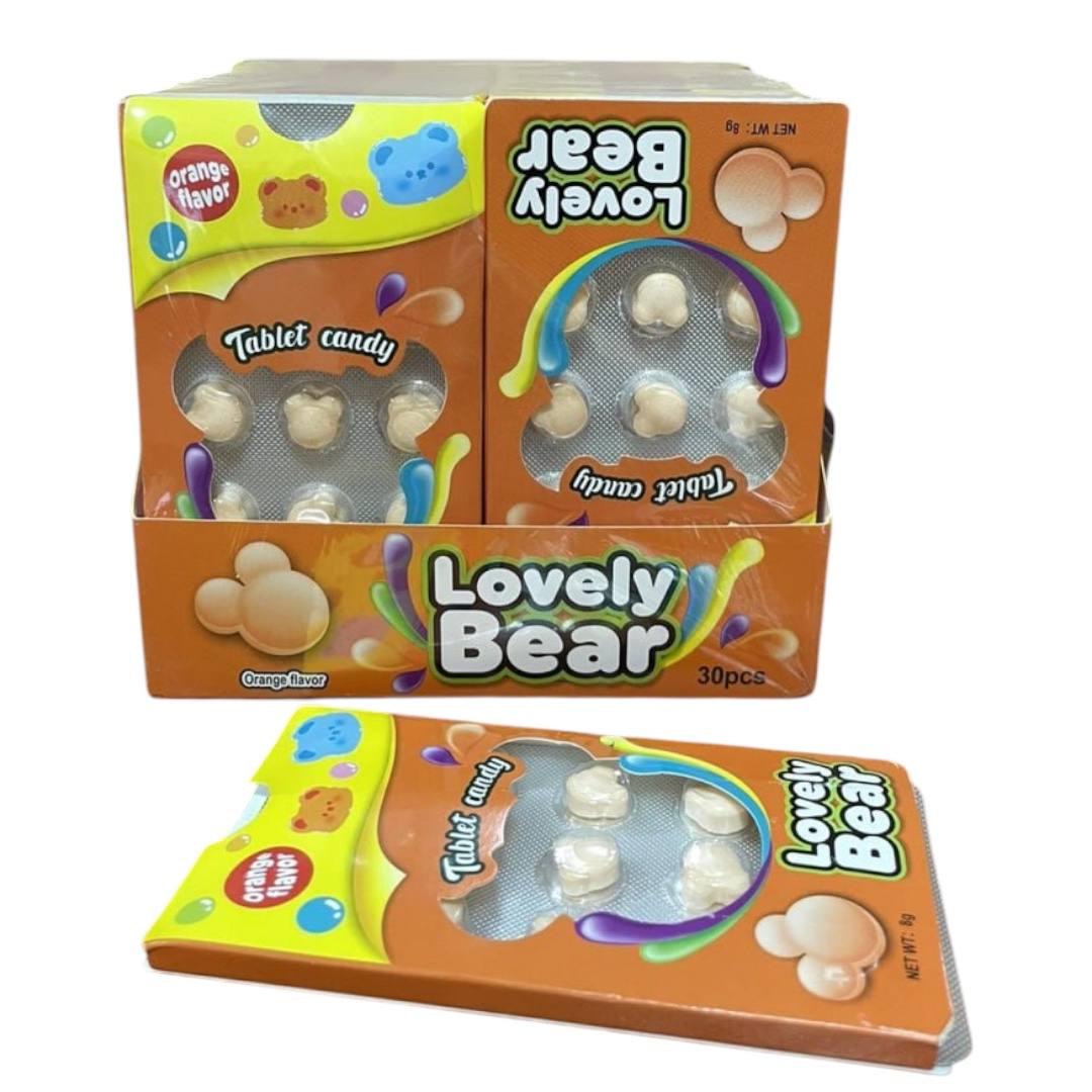Драже фруктовое Lovely Bear Tablet Candy апельсиновый вкус 30 шт. (00000006323)