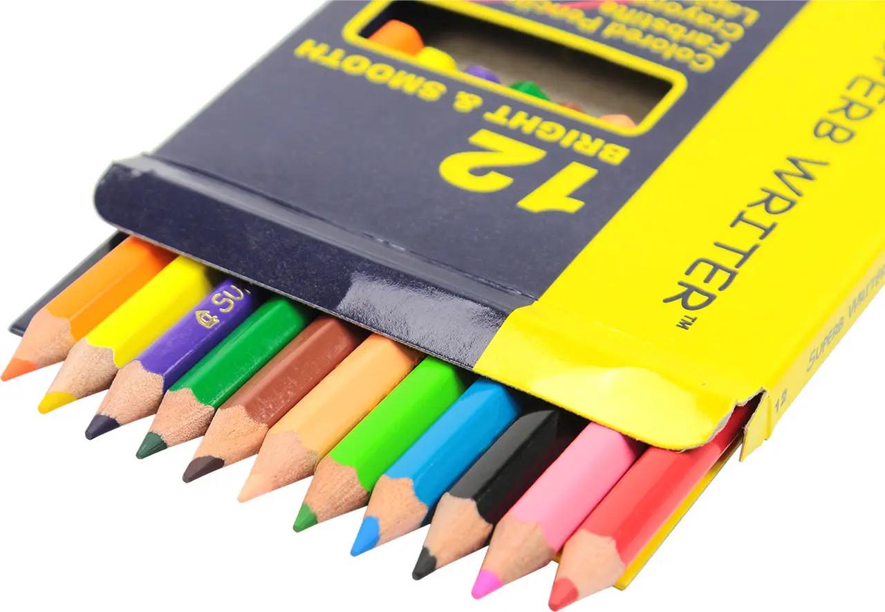 Карандаши цветные Marco Superb Writer 12 цветов короткие