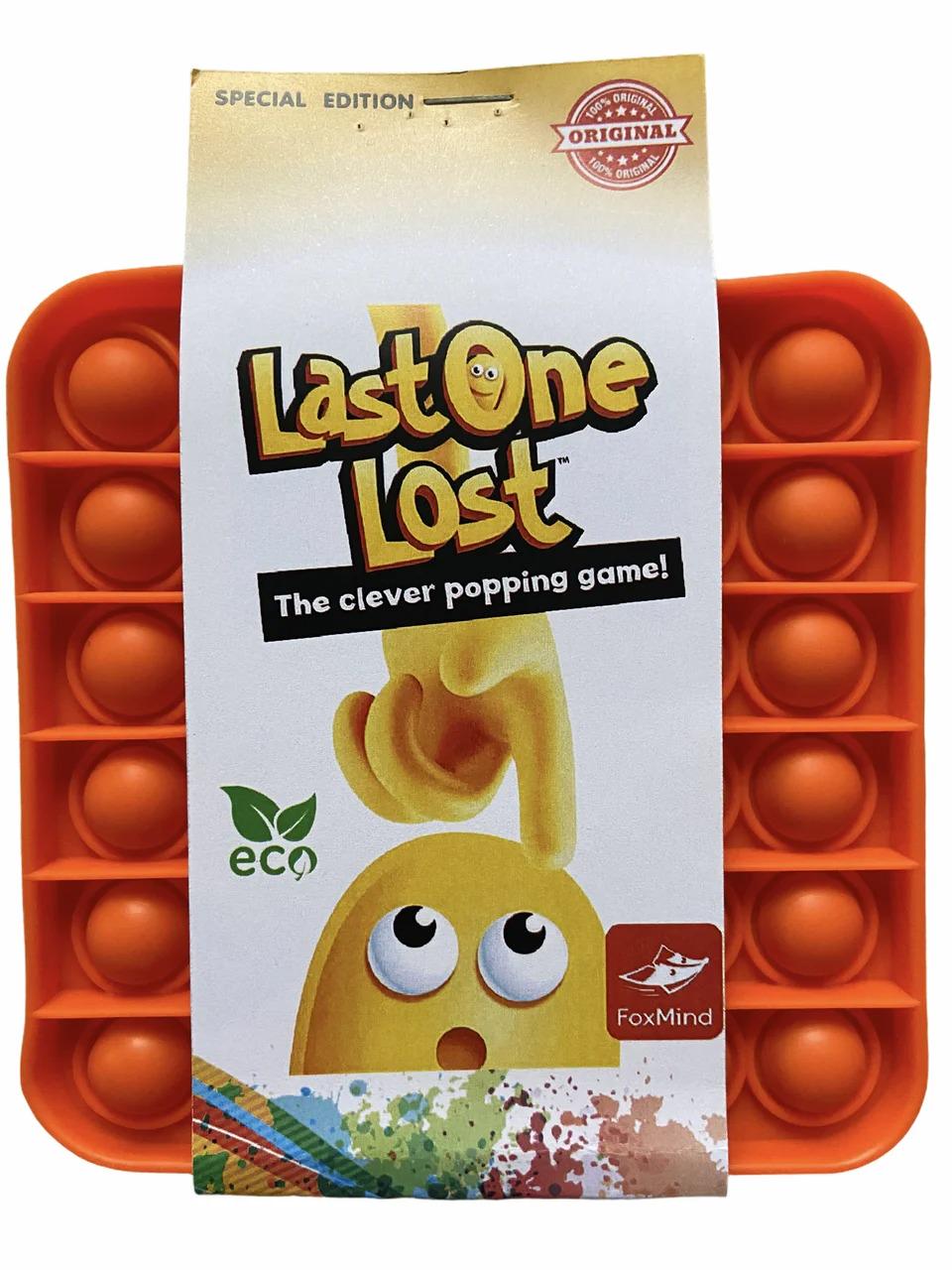 Сенсорная силиконовая игрушка пупырка антистресс Pop It Last One Lost Оранжевый квадрат