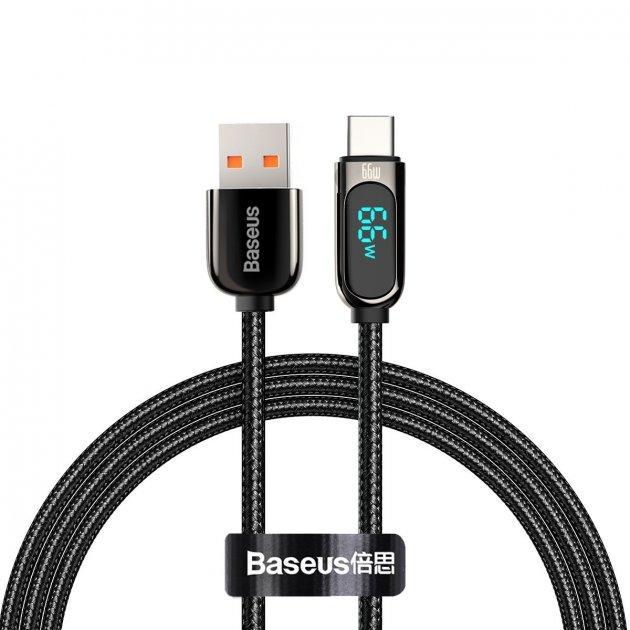 Кабель Baseus CASX020001 Display Fast Charging Cable USB to Type-C 66W 1 м Black