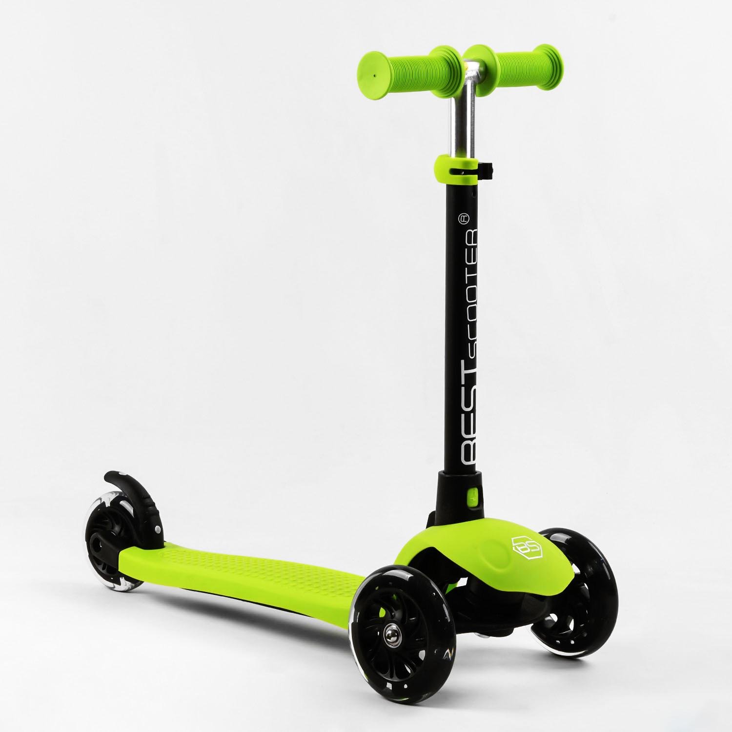 Самокат-Біговел Best Scooter 3в1 колеса PU зі світлом Green (106696) - фото 5