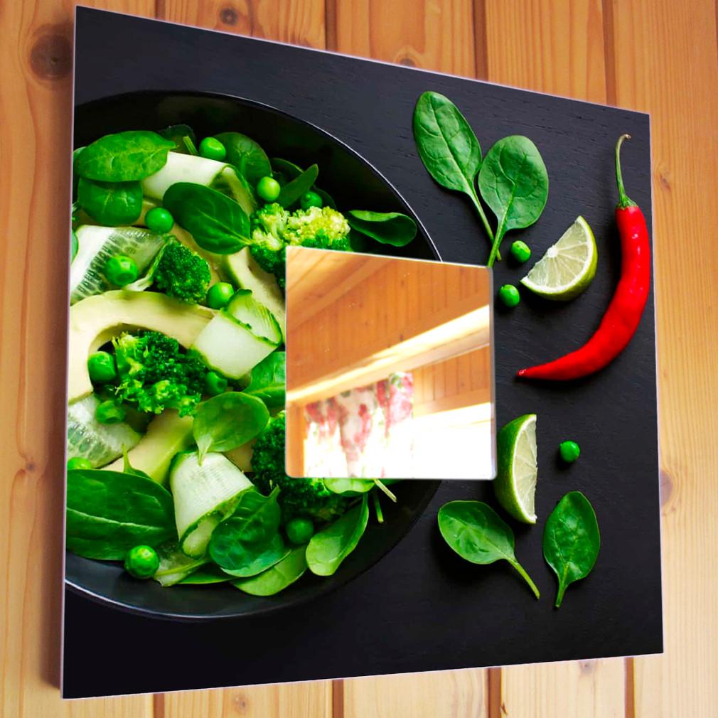 Зеркало декоративное Салат из зеленых овощей и зелени 260х260 мм (M04193) Зеркало декоративное Салат из зеленых овощей и зелени 260х260 мм (M04193)