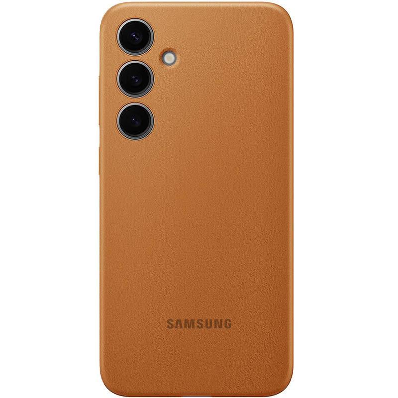 Протиударний шкіряний чохол Leather Case (AAA) для Samsung Galaxy S24 Brown