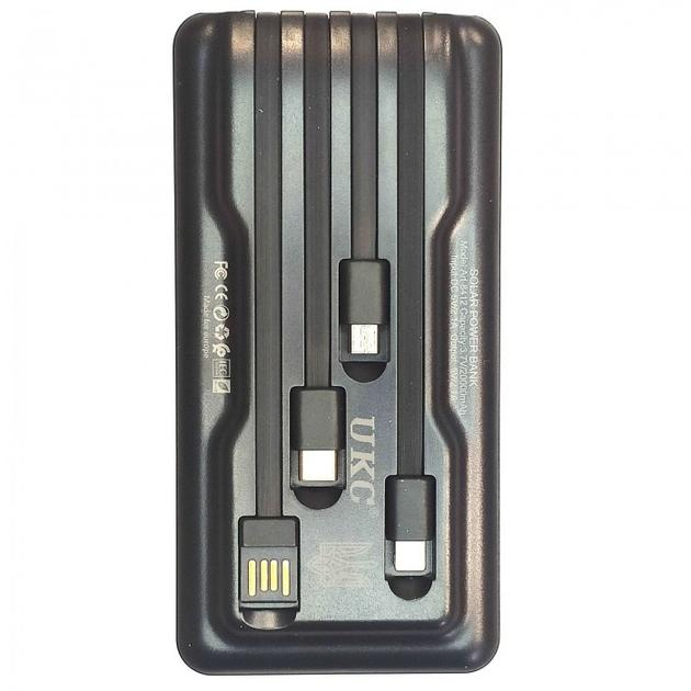 Повербанк UKC Z 102B ART 8412 POWER BANK SOLAR 20000 mAh Чорний - фото 9