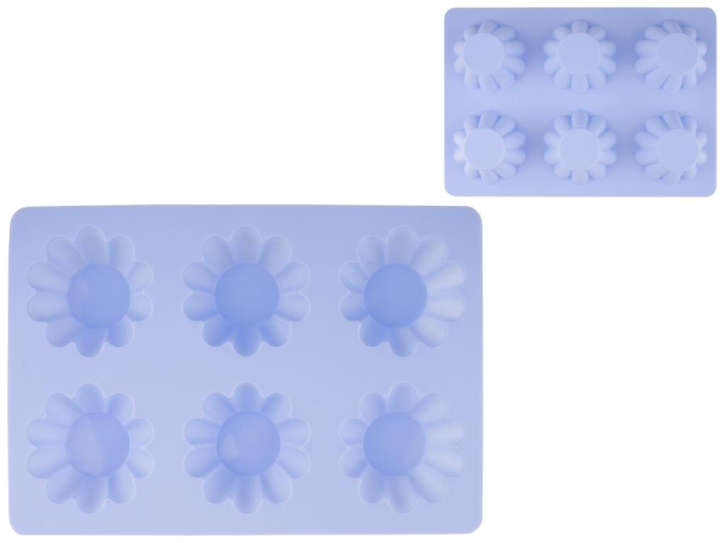 Форма для выпечки силиконовая Stenson Кексы на 6 емкостей 25,7х17,8х3 см Синий (MMS-MH-3016) - фото 2