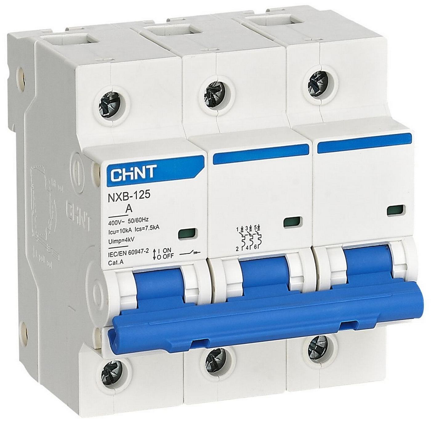 Автоматичний вимикач модульний CHINT NXB-125 3P D 125A 10 kA (816144)