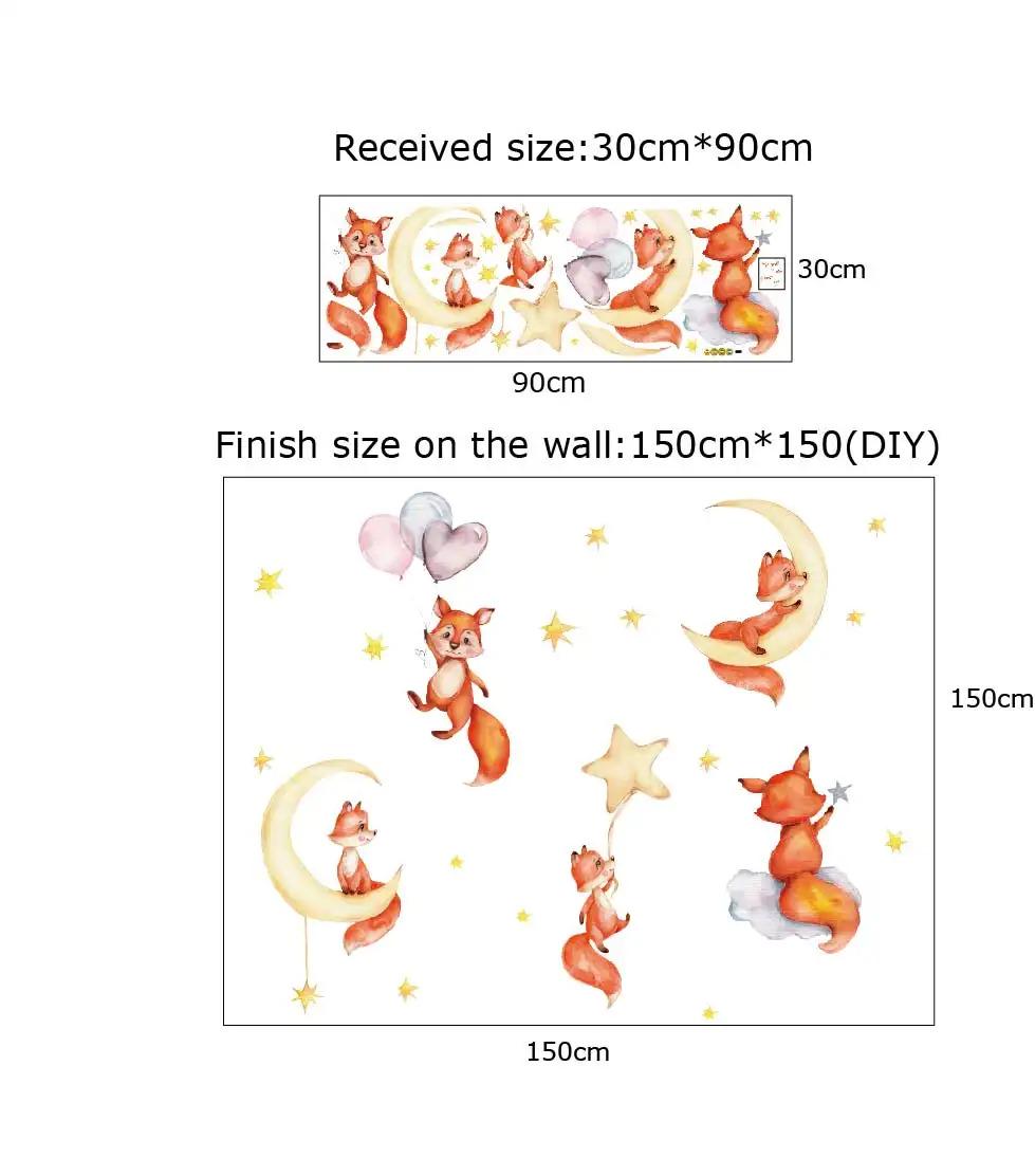 Наклейки вінілові Грайливі декоративні лисички в дитячу кімнату 30х90 см - фото 5